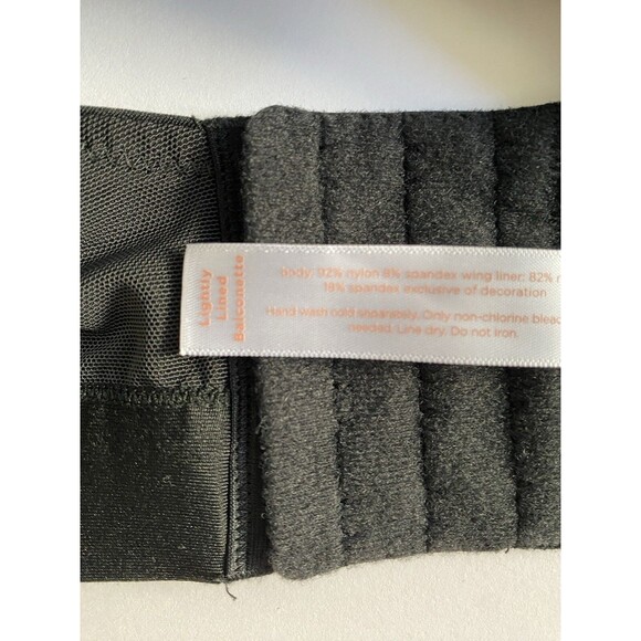 Cacique 46DDD Lot Of 2 Bras Nude & Black Lightly Lined Balconette Bra Underwire - Picture 8 of 10